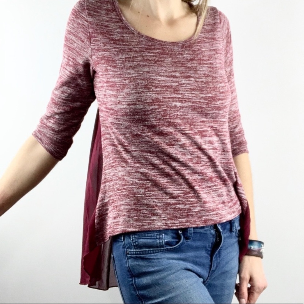 FLASHING LIGHTS | Dual Fabric Sheer Back Sweater